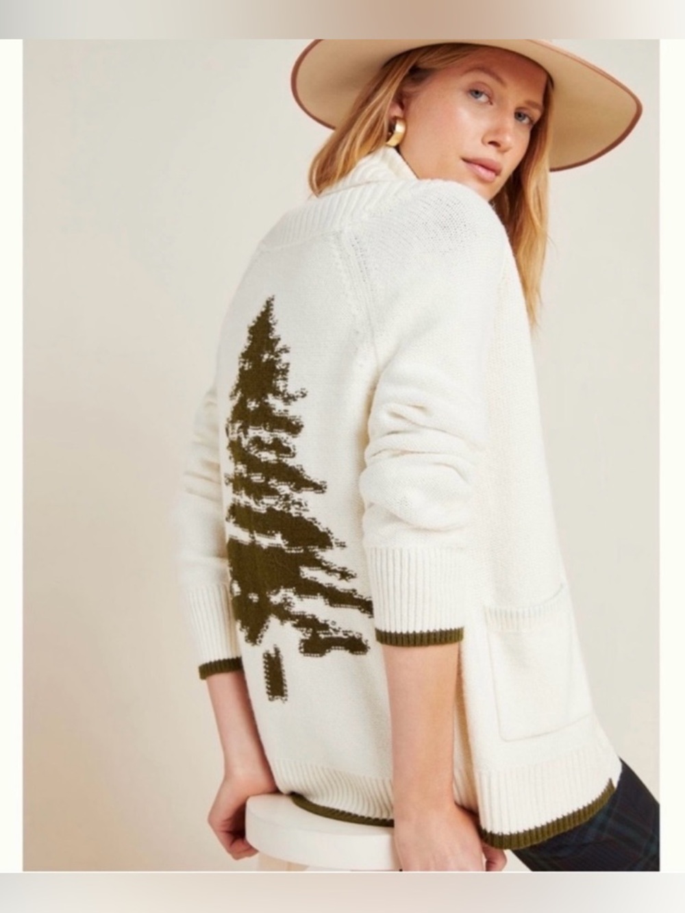 by Anthropologie Evergreen Tree Cardigan